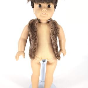 Unbranded Dark Brown Fuzzy Doll Vest / Sleeveless Winter Coat for 18" Dolls GUC